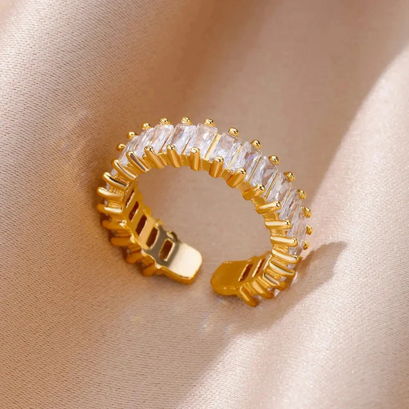 316L Stainless Steel Rings For Women Gold Color Classic Wedding Couple Rings