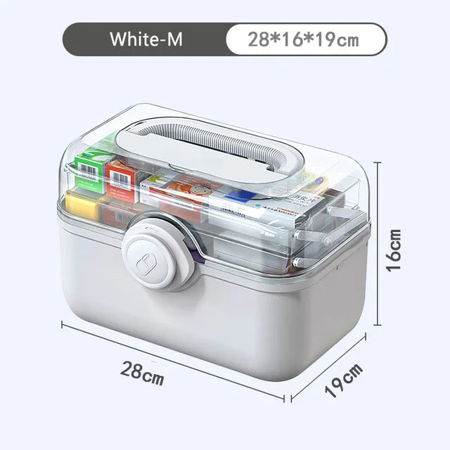 Large Capacity Portable Medicine Organizer Box For Home Storage