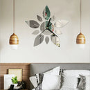 40Cm DIY Flower Leaf Mirror Acrylic Mirror Wall Clock Sticker Quartz Clocks Living Room Decor Watch Home Decor Sticker B Durable