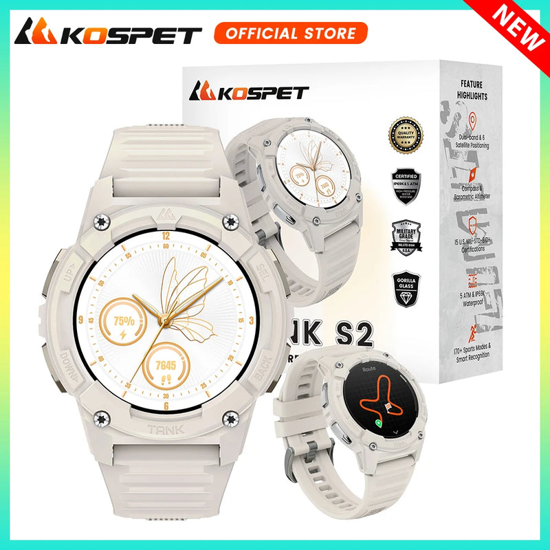 KOSPET TANK S2 GPS Smart Watch Women Compass Altimeter Barometer Bluetooth Call