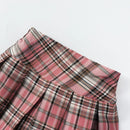 Girls Plaid Skirt Summer A-line High Waist College Style Short Skirt
