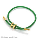 Stainless Steel Braided Rope Adjustable Bracelet For Men And Women