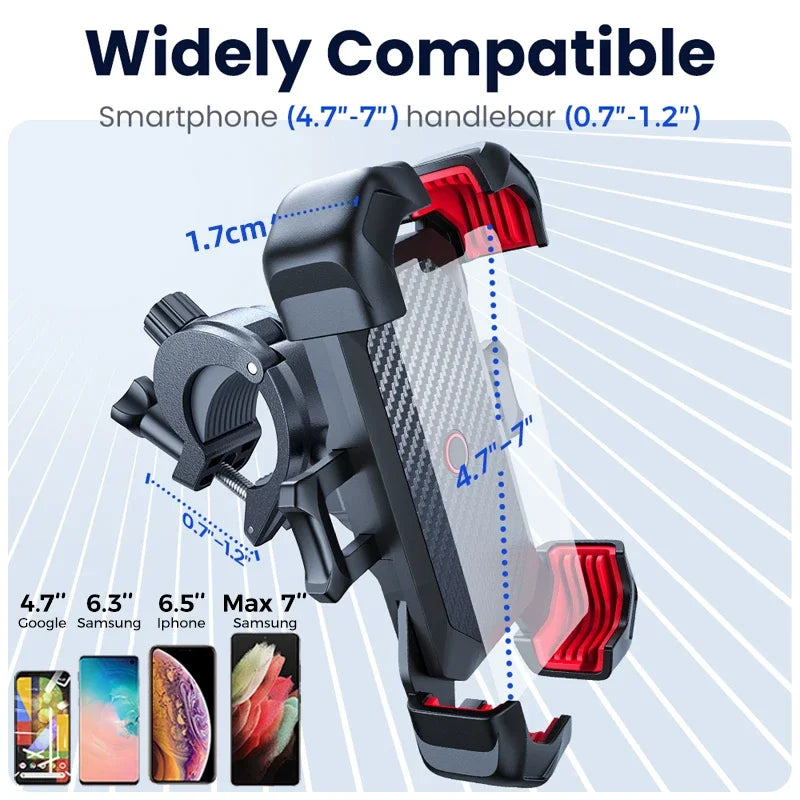 Rgnae Universal Bike Phone Holder 360 Degree Shockproof Mobile Stand