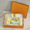 12pcs Espresso Cups Set Ceramic Coffee Tea Cups With Plates And Handles