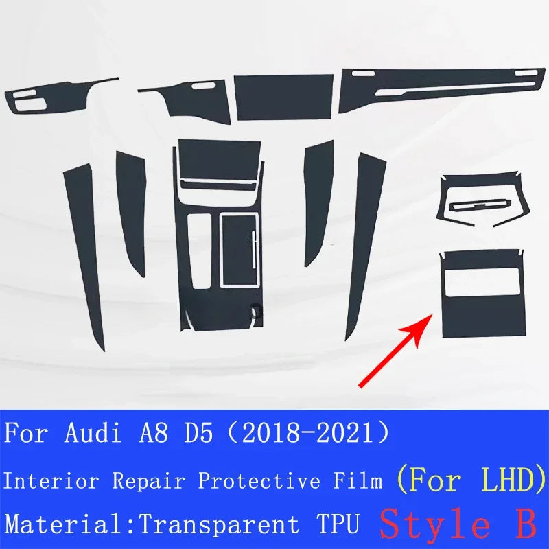 Audi A8 Center Console Protective Film Transparent TPU Scratch Guard