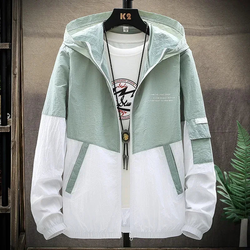 Waterproof Hooded Jacket Men Women Quick Dry Sun Protection Windbreaker