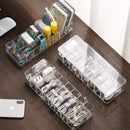 Transparent Plastic Cable Storage Box With Divided Grid Organizer