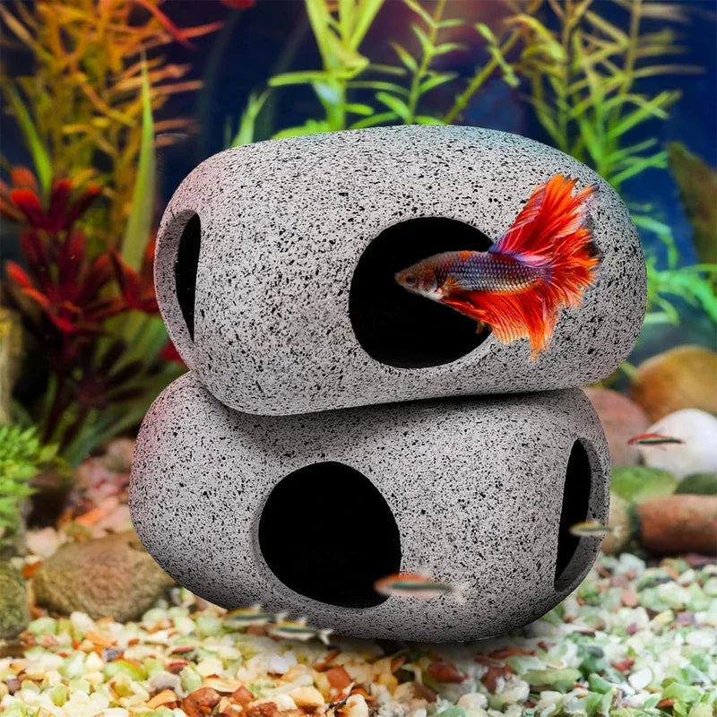 Ceramic Aquarium Decoration Underwater Cave Fish And Shrimp Shelter