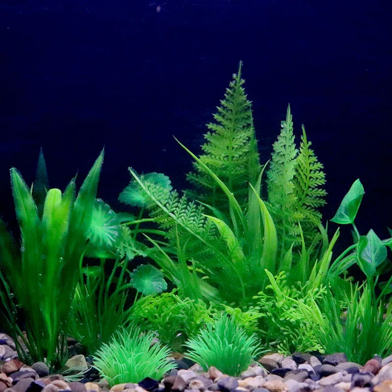 Artificial Aquarium Plants Green Plastic Underwater Fish Tank Decor