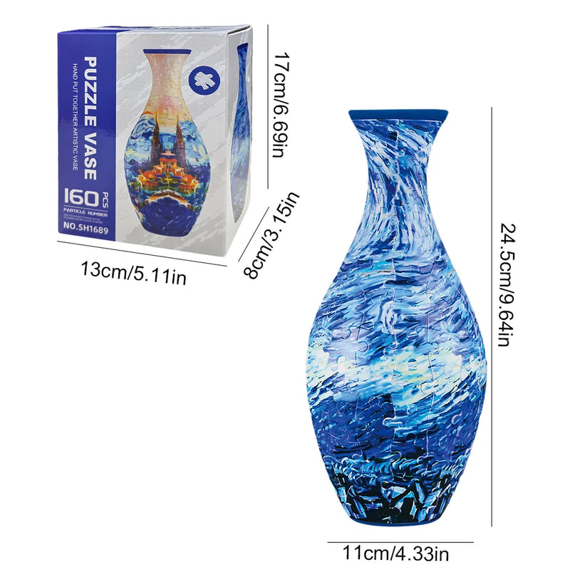 3D Puzzle Vase Building Blocks DIY Flowerpot Home Decoration Ornament