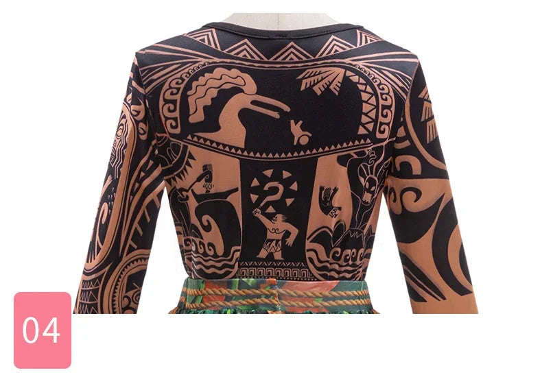 Maui Costume For Kids Boys Tattoo Pants Outfit