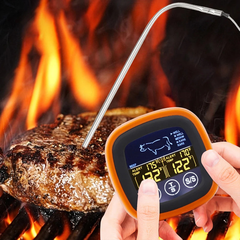 Digital Meat Thermometer Waterproof Touch Screen BBQ Cooking Probe