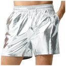 Men's Metallic Shorts Shiny Drawstring Pockets Sport Summer Pants