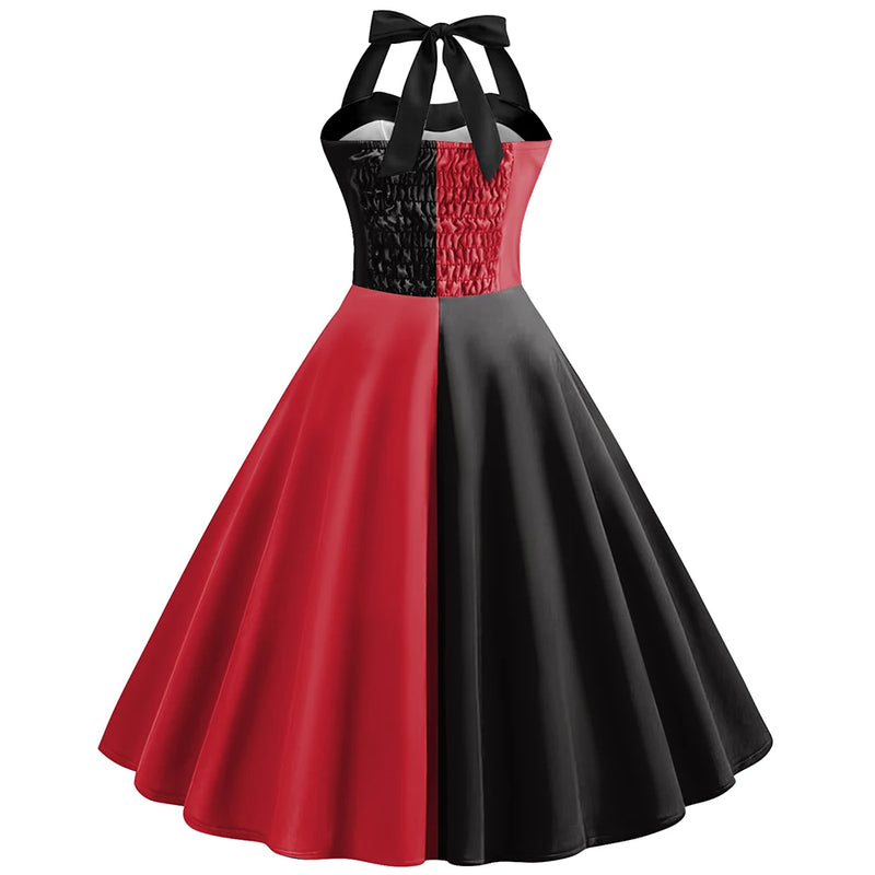 Harley Quinn Costume Dress Sleeveless Clown Style Party Dress