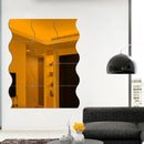 10 Pieces 3D Mirror Wall Sticker Wave Combination For Living Room
