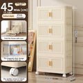 Foldable Storage Cabinet With Wheels Dustproof Wardrobe Organizer