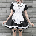 Maid Cosplay Costume Black Lolita Dress Short Sleeved Sweetheart