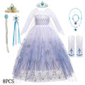 Children Elsa Dress Snow Queen Gown Long Sleeve Princess Costume