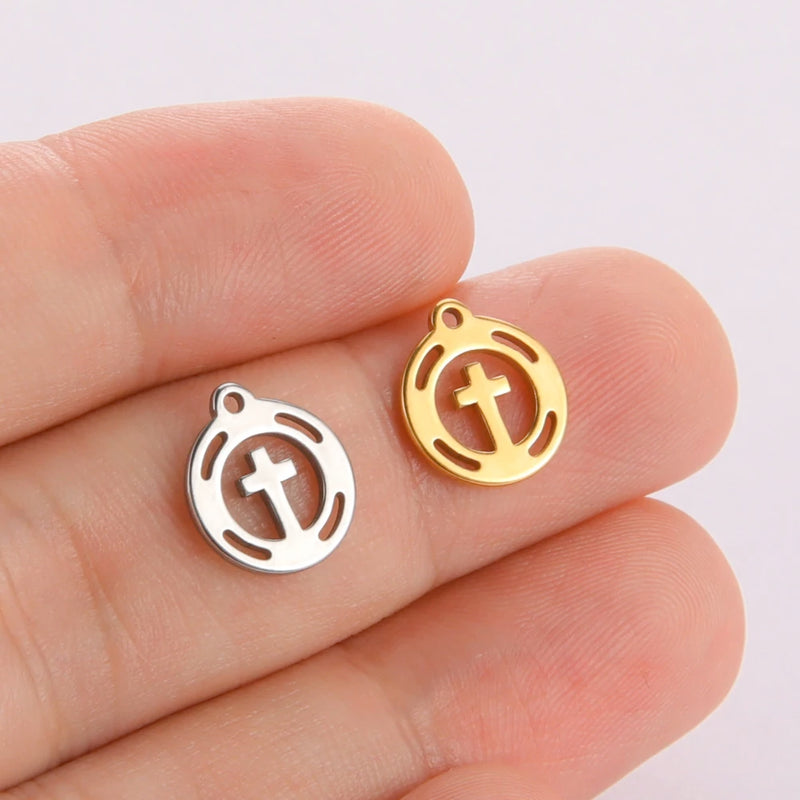 5pcs Stainless Steel Tree Of Life Charms For Jewelry Crafting