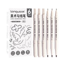 6 Pcs Double Tip Art Marker Set For Manga Drawing And Sketching