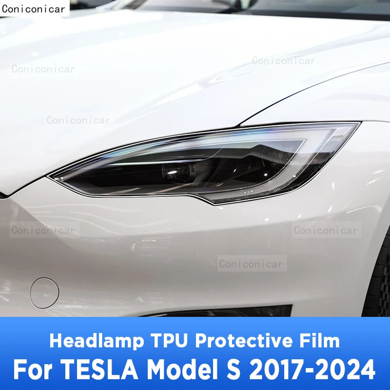 Tesla Model S Headlight Protective Film Transparent TPU Scratch Resistant