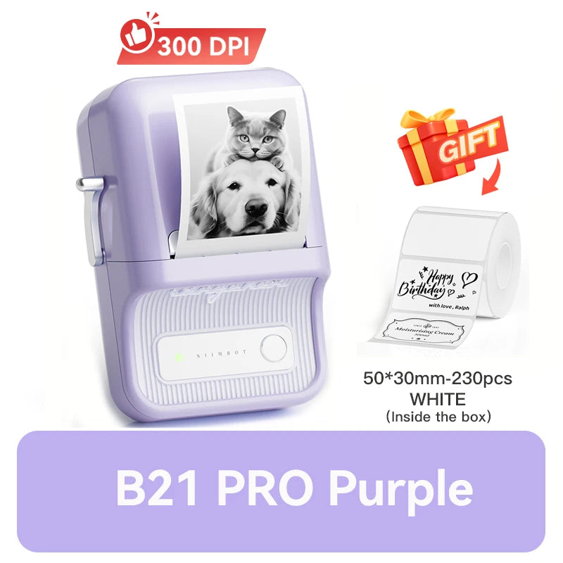 NiiMbot B21 PRO Bluetooth Thermal Label Printer Wireless Mini Barcode Maker