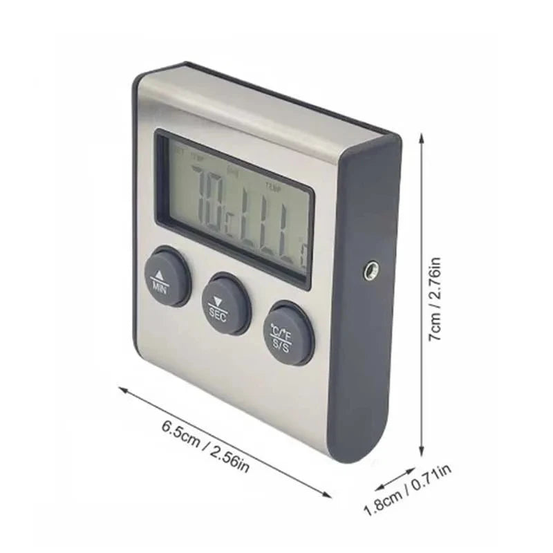 Digital Cooking Thermometer Wireless Oven BBQ Meat Probe Timer