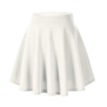Plus Size Pleated Skirt Knee Length Flared Casual Women Skirt