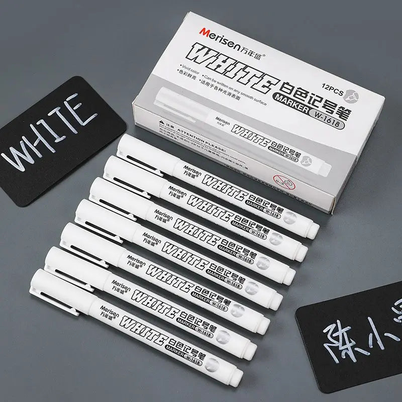 White Paint Pen 1.0mm Waterproof Permanent Paint Marker For Art