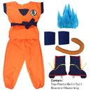 Goku Cosplay Costume Full Set Vest Belt Wristbands For Kids Adults