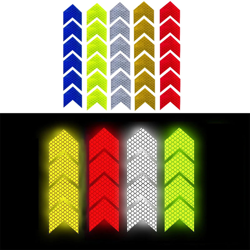 12 Pcs Reflective Sign Tape Safety Warning Stickers For Vehicles