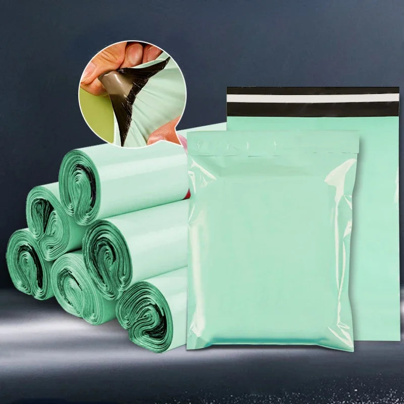 50pcs Thick Green PE Poly Mailers For Mailing And Storage