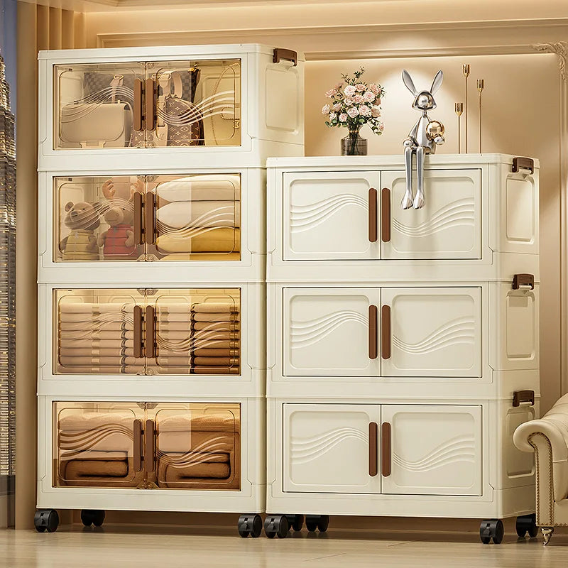 Foldable Storage Box With Clear Door Spacious Durable Organizer