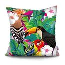 45x45CM Tropical Plant Parrot Sofa Cushion Cover Set Decorative