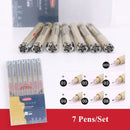 Black Fineliner Marker Pens Waterproof Sketching Manga Art Supplies