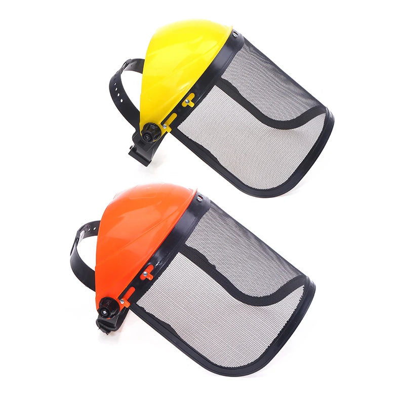 Garden Grass Trimmer Safety Helmet With Full Face Mesh Mask