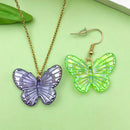 10pcs Colorful Butterfly Charms Acrylic Pendants For Jewelry Making