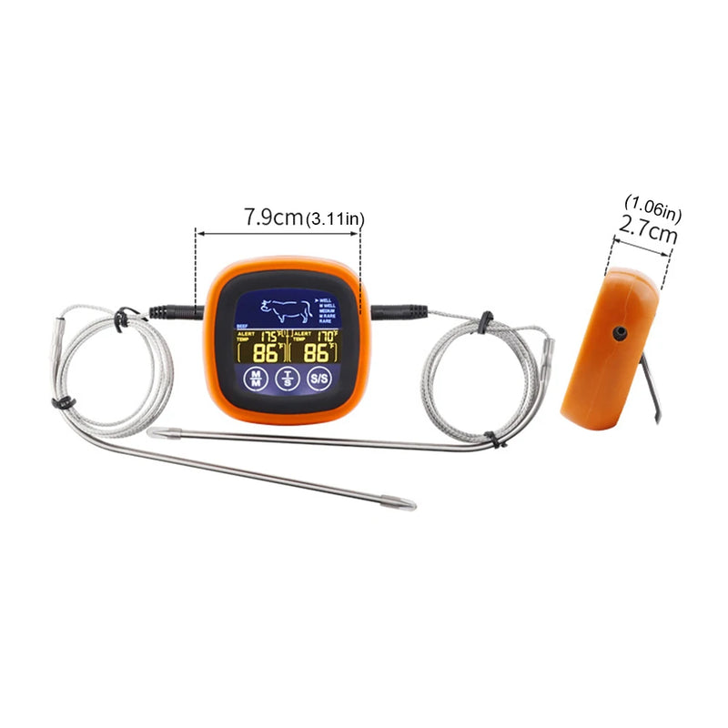 Digital Meat Thermometer Waterproof Touch Screen BBQ Cooking Probe