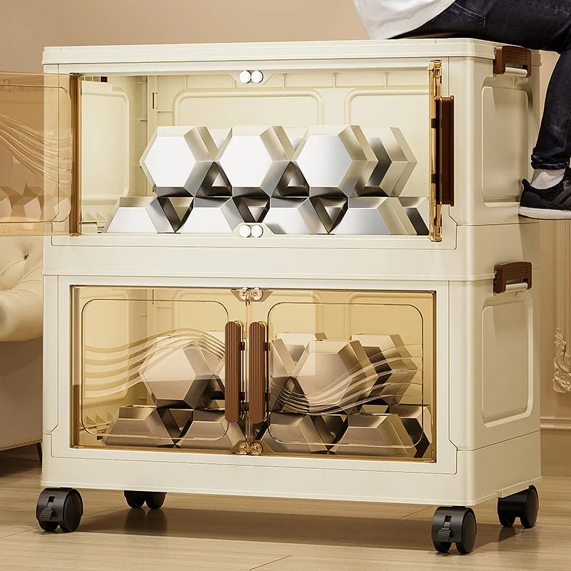 Foldable Storage Box With Clear Door Spacious Durable Organizer