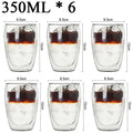 Double Wall Borosilicate Glass Mug Set Heat Resistant Tea Coffee Cups