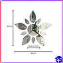 40Cm DIY Acrylic Mirror Wall Clock Sticker Flower Leaf Design