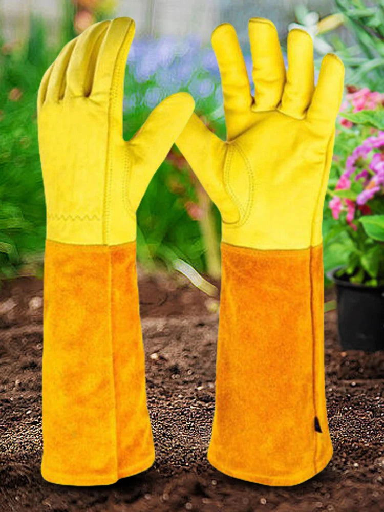 Rose Pruning Gloves Long Thorn Proof Leather Garden Gloves With Forearm Protection