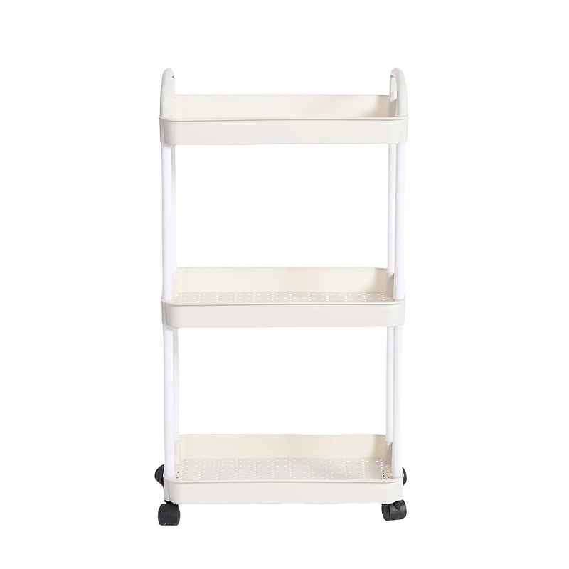 Plastic Rolling Utility Cart With Handle And Wheels For Storage Organizer