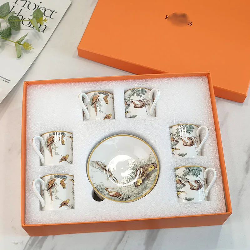 12pcs Espresso Cups Set Ceramic Coffee Tea Cups With Plates And Handles