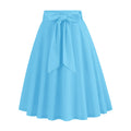 Blue Pink A-Line Short Skirt Women Summer High Waisted Pleated Skirt
