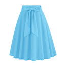 Blue Pink A-Line Short Skirt Women Summer High Waisted Pleated Skirt