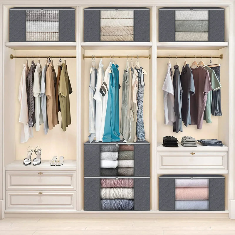 Large Capacity Clothes Storage Bag Foldable Organizer For Bedroom Closet