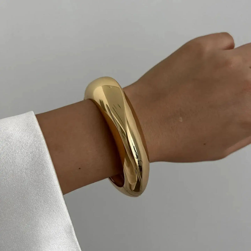 DIEZI Vintage Metal Cuff Bangles Set Gold Silver Geometric Styles