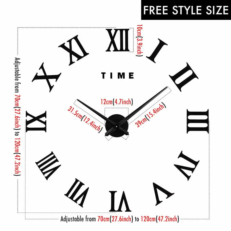 MCDFL Luxury 3D Wall Clock For Living Room Kitchen Bedroom Decor