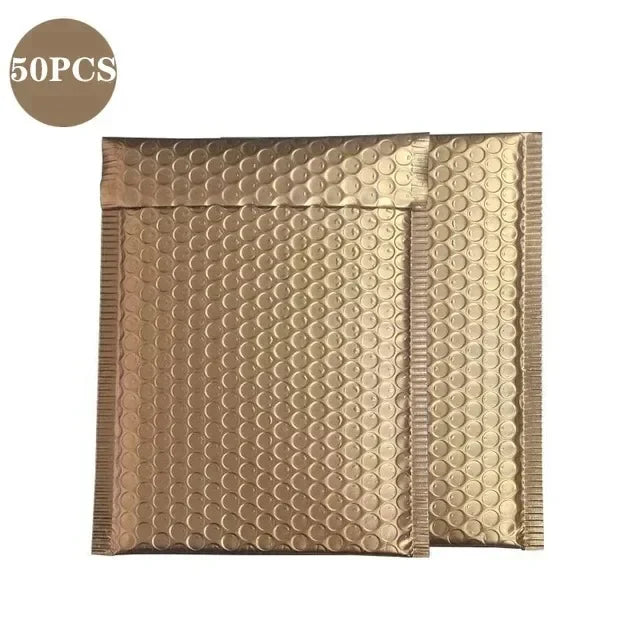 50Pcs Holographic Bubble Mailer Rose Red Padded Envelopes For Shipping